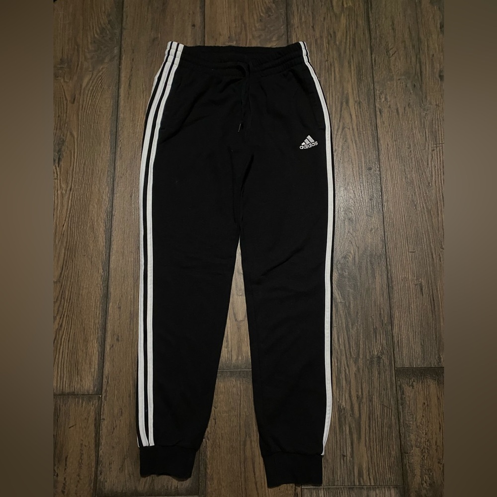 Adidas black and white sweatpants
